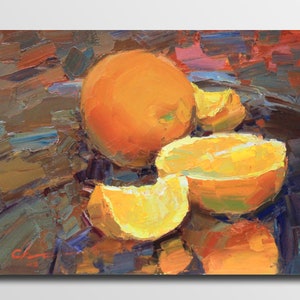 Original oil painting still life, original painting oranges, original canvas painting kitchen, house warming gift for women, still life