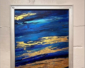 16x20 The Deep Sea: Mixed Media on Canvas, Wood Frame