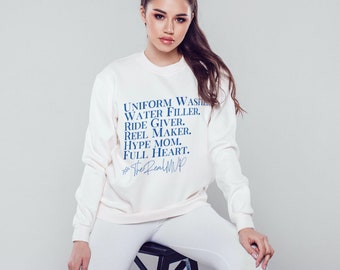 Bella Canvas Sweatshirt "The Real MVP" Mom Graphic Crew | Sports Athletic Football Rugby Basketball Baseball Soccer