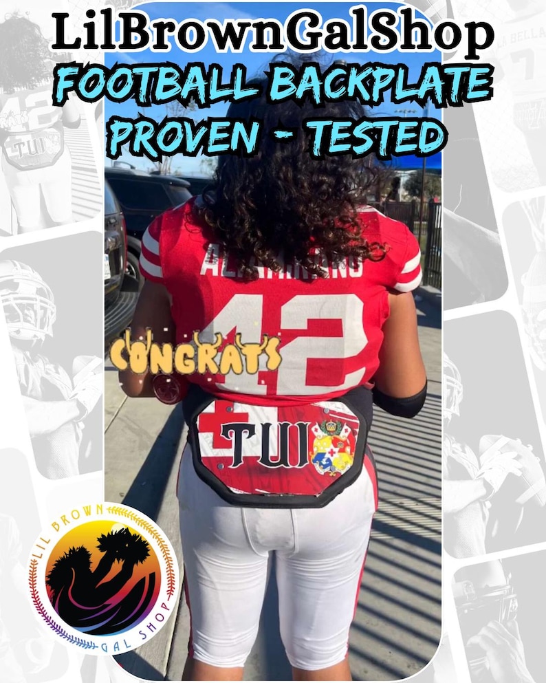 CUSTOM Football Backplate | Protection Gear | Swag | League | American Football | Flag image 3