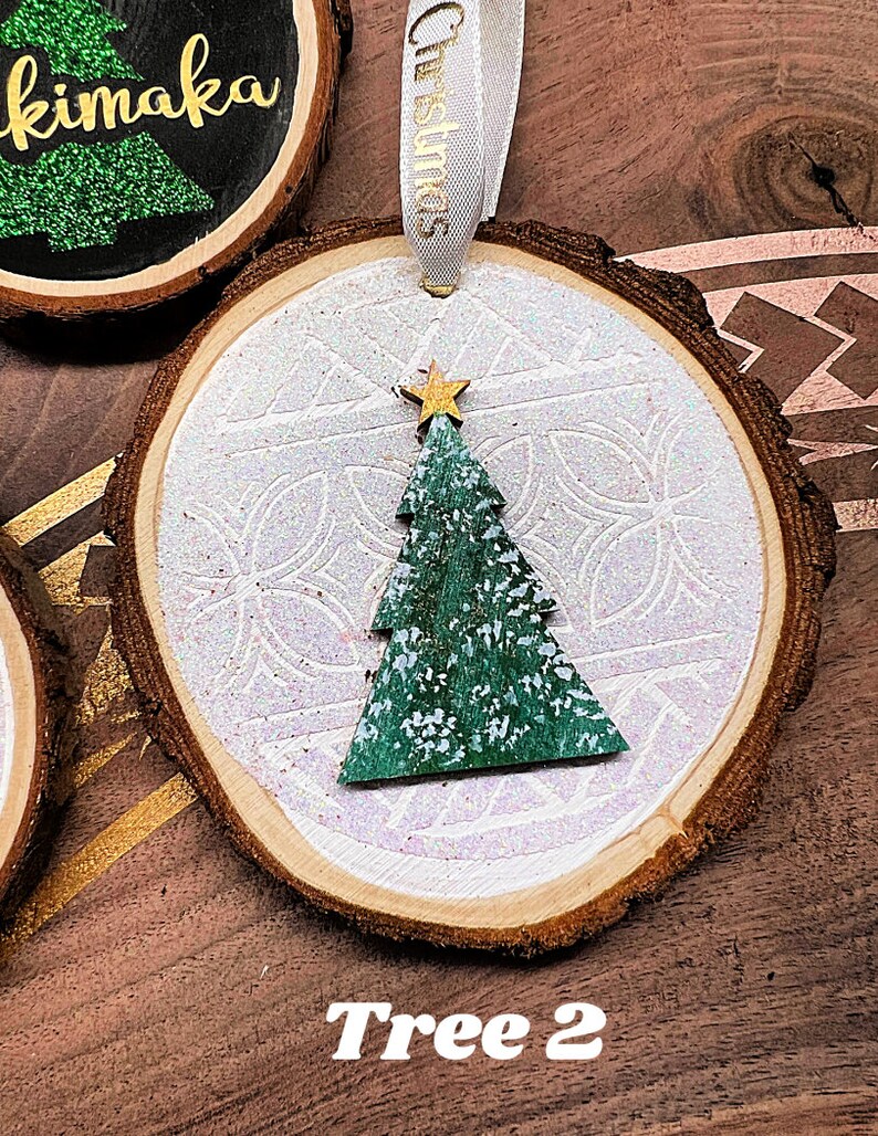 Polynesian Wood Ornament Handmade Hand-painted Wooden Accents Tree 2