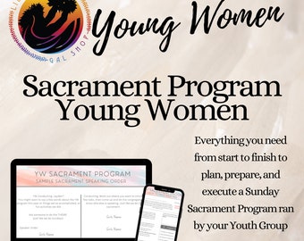 LDS Young Women Sacrament Program | 100% Editable in CANVA | Youth Presentation | Planning, How to Give Talks, and Talk Trackers