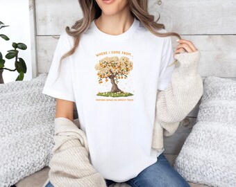 Popcorn Apricot Tree Graphic T-Shirt Mama Tee