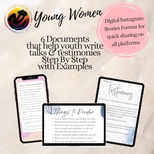 LDS Young Women Young Men Youth How To Sacrament Talk Writing, Testimony Writing, Step by Step Helps, Social Media Ready 100% Editable image 2