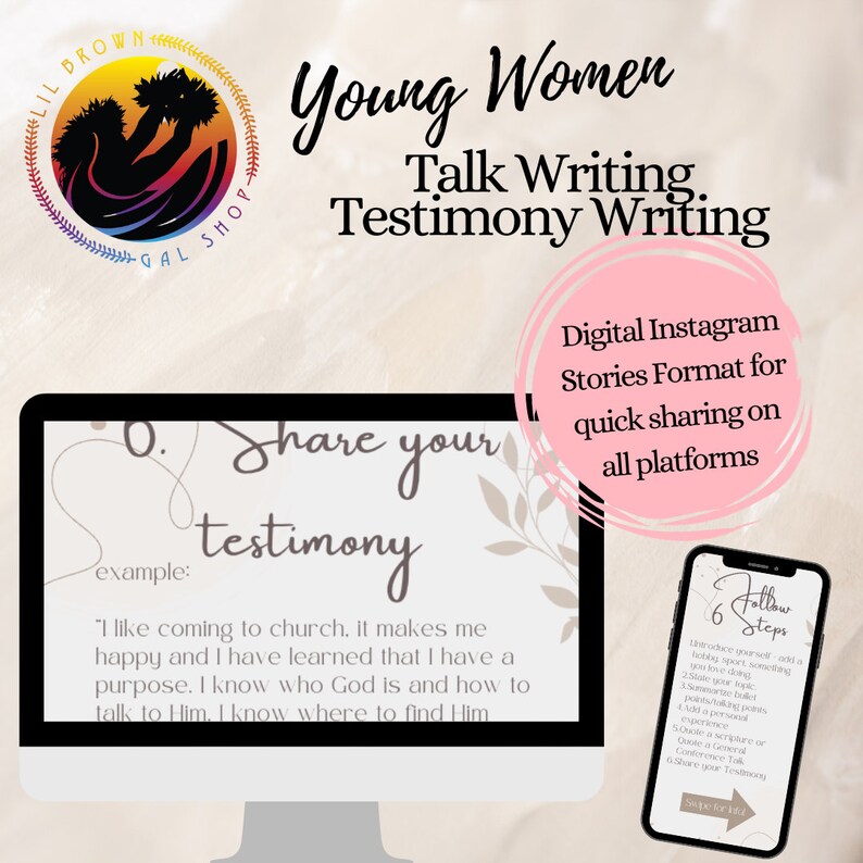 LDS Young Women Young Men Youth How To Sacrament Talk Writing, Testimony Writing, Step by Step Helps, Social Media Ready 100% Editable image 4