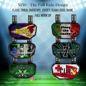 CUSTOM Football Backplate | Protection Gear | Swag | League | American Football | Flag Full Ride Design