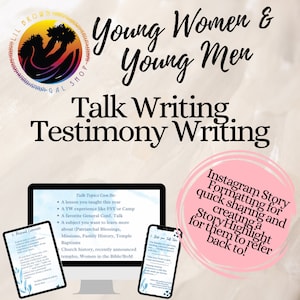 LDS Young Women Young Men Youth How To Sacrament Talk Writing, Testimony Writing, Step by Step Helps, Social Media Ready 100% Editable image 1