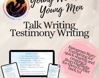 LDS Young Women Young Men Youth "How To" Sacrament Talk Writing, Testimony Writing, Step by Step Helps, Social Media Ready! 100% Editable