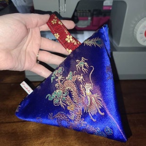 Blue Phoenix Triangle Pouch