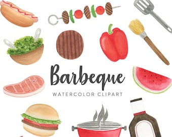 BBQ Clipart, Cookout Clipart, Grill, Barbecue Clipart, Party Food Clipart, Summer Clipart, Family Barbeque Clipart, Barbeque clipart, BBQ