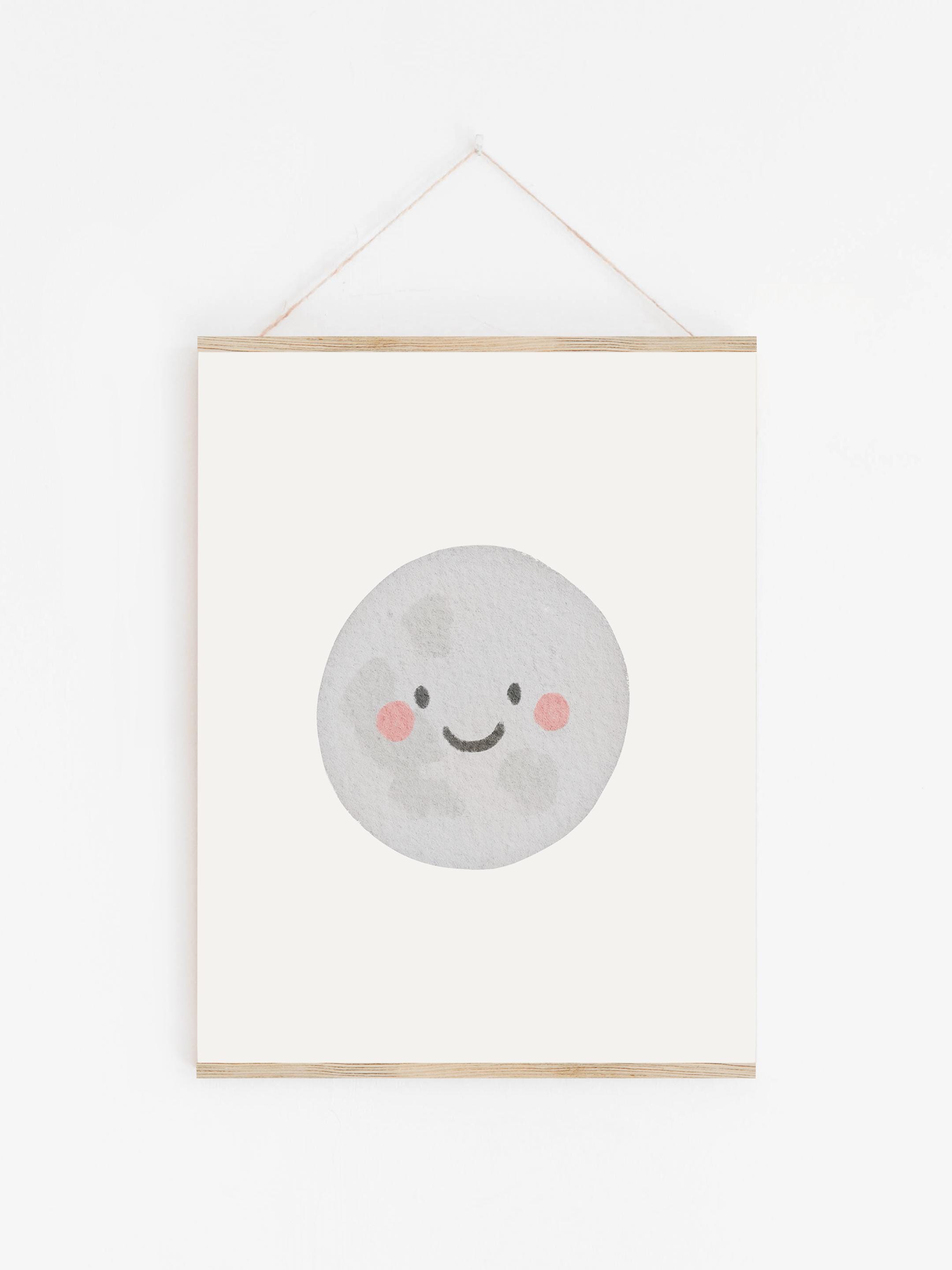 Gender Neutral Cloud Moon and Sun Set of 3 Prints, Boy Nursery Decor ...