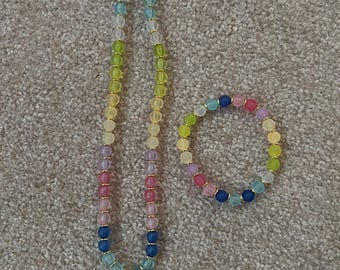 Initial (A-Z) Necklace, Bracelet, Rainbow