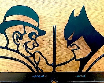 Batman & The Riddler, Buchstützen aus Schmiedeeisen in limitierter Auflage, DC Comics, 1995