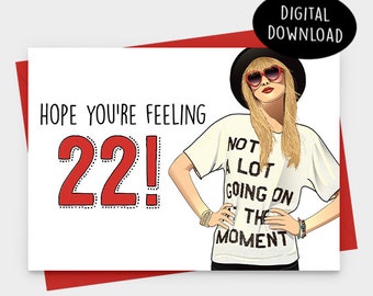 22 birthday card etsy