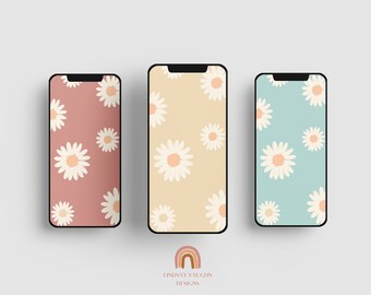 3 Boho Iphone Wallpapers Digital Download Pink Blue Etsy