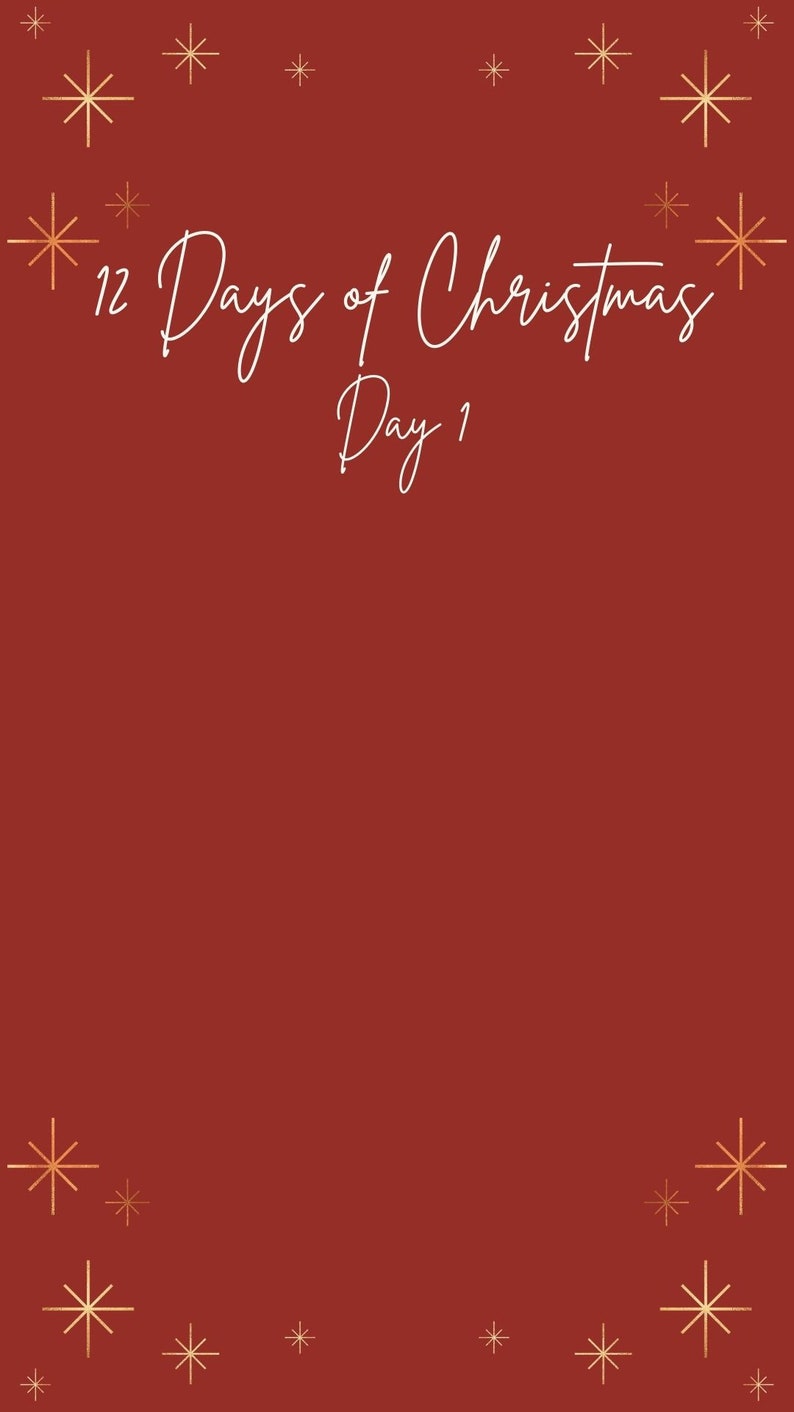 12 Days of Christmas Instagram Story Template/Background Instant Download image 1