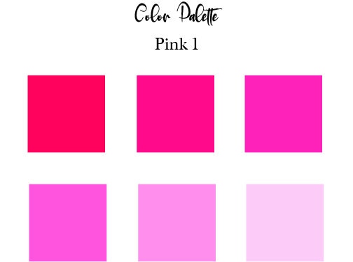 Pink Color Swatches Pink Color Palette Digital Art - Etsy Israel