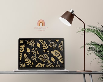 Black Flower Desktop Wallpaper, Minimalist Desktop Laptop Wallpaper, Desktop Wallpaper, Macbook Wallpaper, Macbook Background