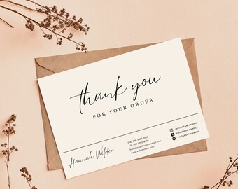 Thank You Card Template Editable in Canva, Neutral Customizable Card Canva Thank You Card Design in Neutral Colors