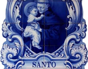 Hand Painted Religious Tiles "Santo António" | Ref. PT2340