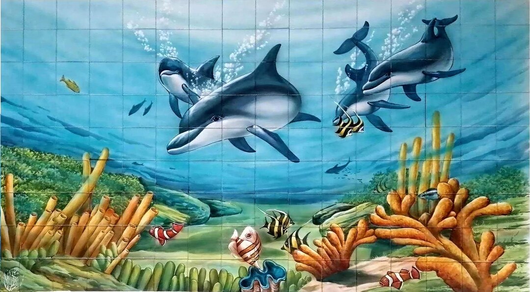 Sealife Tile Backsplash - Hand Painted Portuguese Tiles | Ref. PT2257 ...