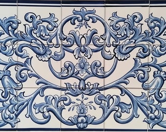Portuguese Azulejos Floral Tile Design - Kitchen/Bathroom/Outdoor Tiles | Ref. PT2211