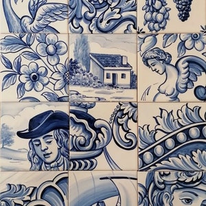 Blue and White Portuguese Hand Painted Tiles | Ref. PT2341