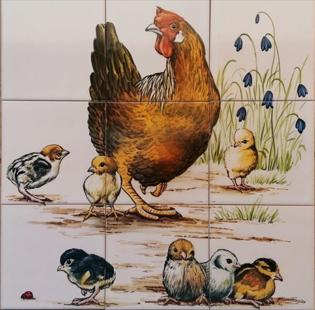 Farmhouse Kitchen Wall Tiles hen and Chicks Ref. PT2409 - Etsy