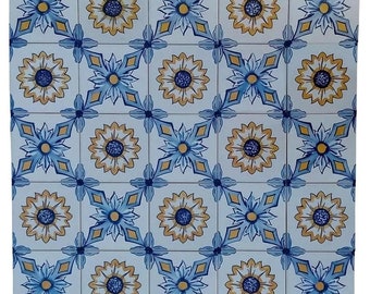 Portugese tegels Azulejos - Handbeschilderd - Tegels voor binnen en buiten | Ref. PT2452