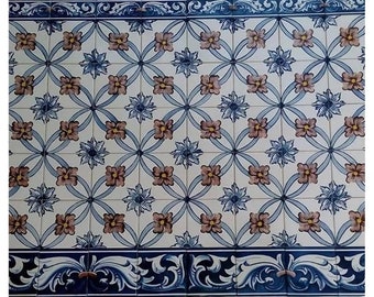 Portugese tegels Azulejos - Handbeschilderd - Tegels voor binnen en buiten | Ref. PT2451