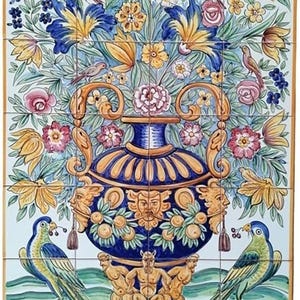 Colourful Tile Mural "Colourful Flower Vase" Portuguese Tiles | Ref. PT2292