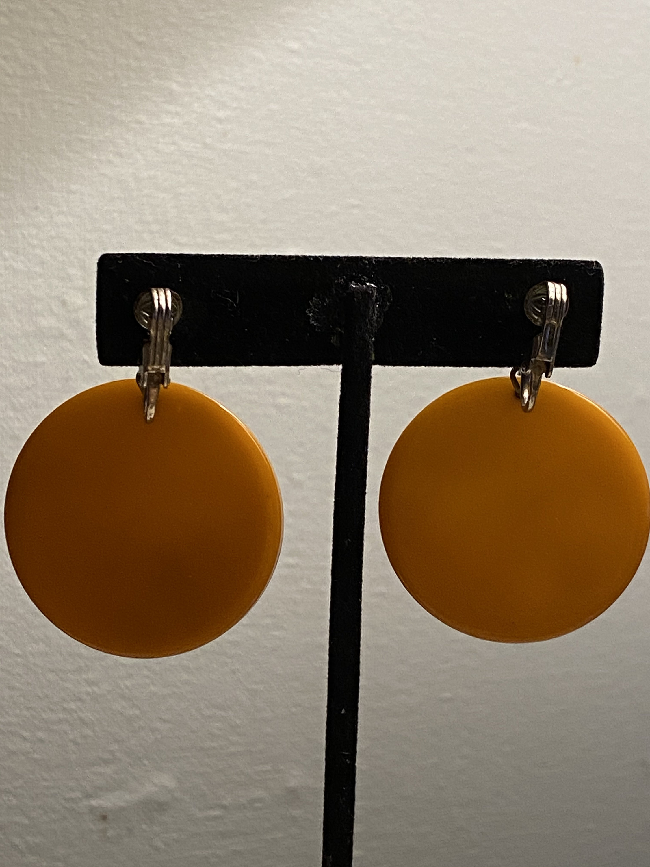 Vintage Bakelite Butterscotch Dangle Earrings Clip on 1930s Etsy