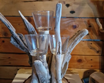 Driftwood candle holder