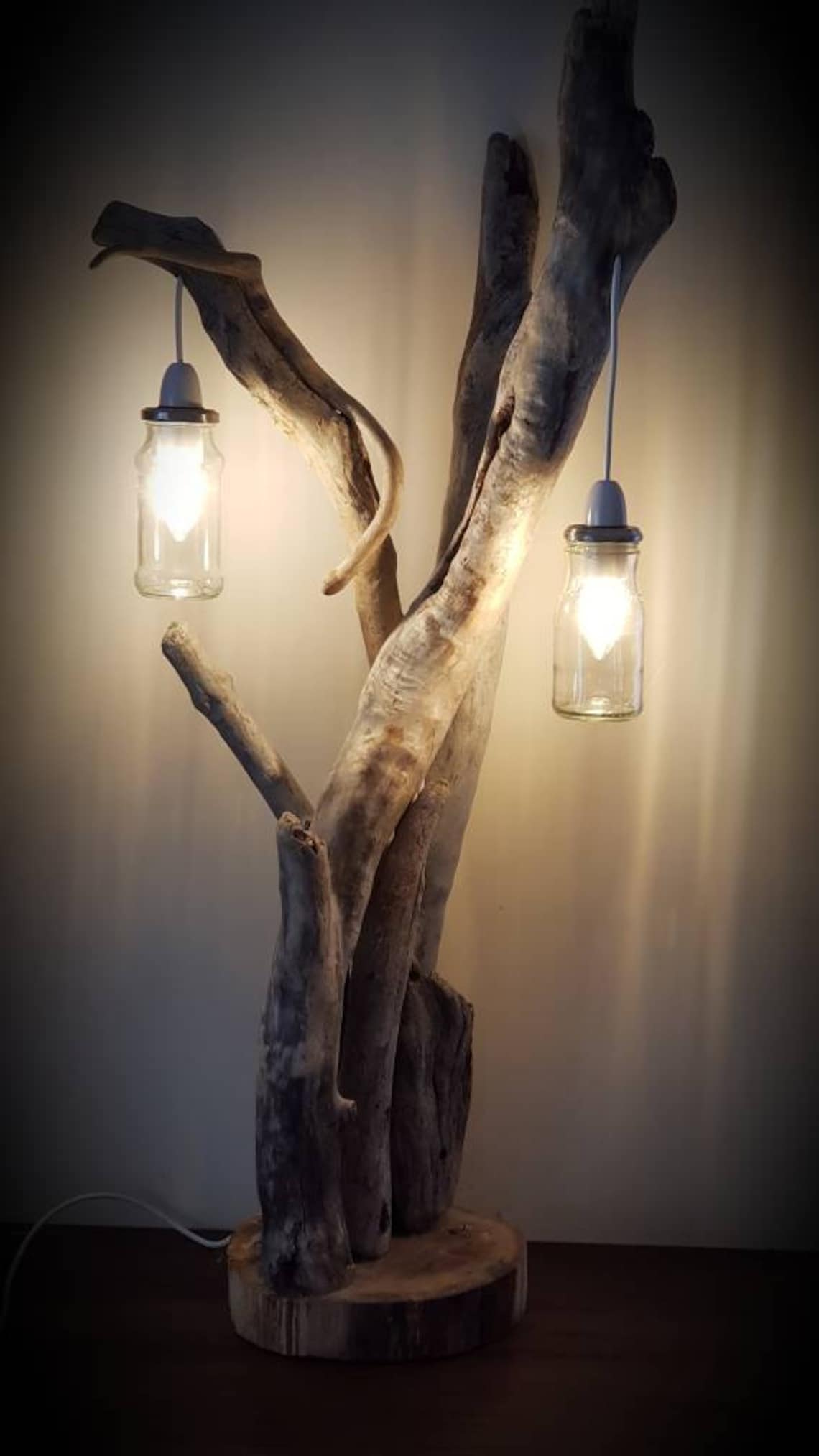 Driftwood floor lamp Etsy