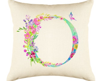 Alphabet pillow | Etsy Letter G Watercolor Flower Throw Pillow