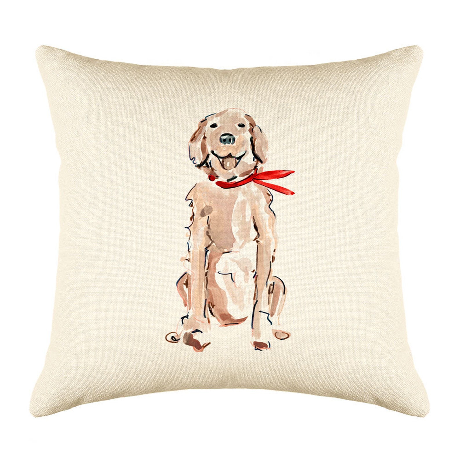 Golden Retriever Cushion Cover for Dog Lovers, Dog Print Throw Pillow ...