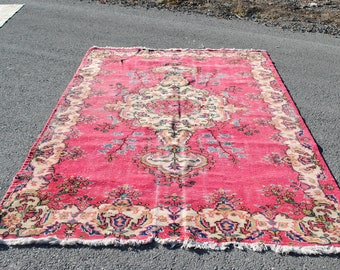 Vintage Area Rug Handmade Rug Decorative Rug Area Oushak Rug 2.6 x 1.8 ft Vintage Rug Purple Rug Boho Rug Oushak Rug Antique Rug