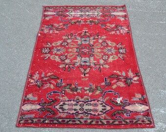 Vintage Area Rug Handmade Rug Decorative Rug Area Oushak Rug 2.6 x 1.8 ft Vintage Rug Purple Rug Boho Rug Oushak Rug Antique Rug