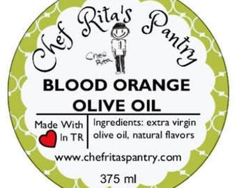 Blood Orange Infused Extra Virgin Olive Oil - All Natural - 375ml