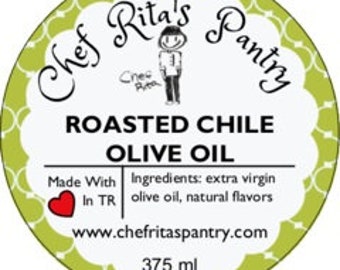 Roasted Chile Infused Extra Virgin Olive Oil - All Natural - 375ml