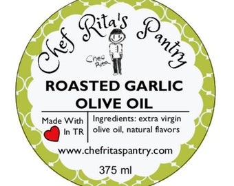 Roasted Garlic Infused Extra Virgin Olive Oil - All Natural - 375ml