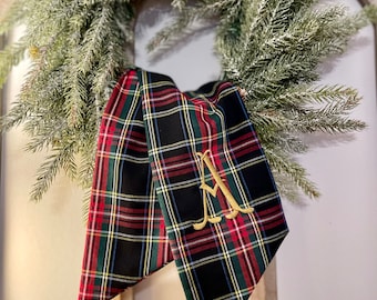 Plaid Wreath Sash