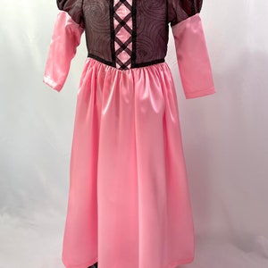 Girls size 4 pink shiny and black sheer sparkling princess costume dress