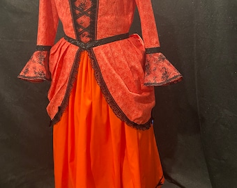 Girls size 12-14 red orange costume dress