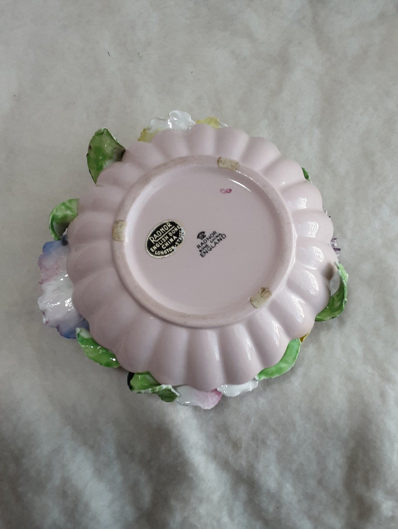 Radnor Bone China Rose Floral Candle Holder Made in England Etsy