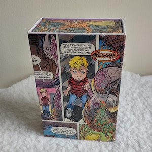 The Pitt Handmade small storage box, Gift box, Upcycled vintage comic book, recycling comic&#39;s, Vintage Comic books