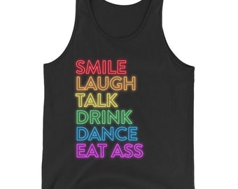 Kansas LGBT Gay Pride Rainbow White Adult Tank Top