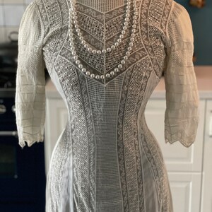 Antique Edwardian Tea Dress Irish Crochet Lace 1900s. The Duchess