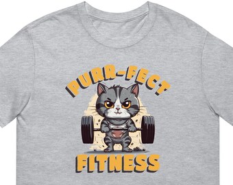 Cat Shirt Gym Weight Lifting Cat Weightlifting Shirt Funny Workout Tee Shirts Gym Lifting T-shirt Unisex T-Shirt