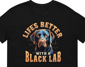Camiseta negra para perro Labrador Retriever de laboratorio, camiseta elegante para amantes de los perros
